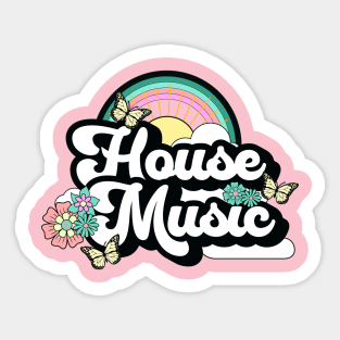 HOUSE MUSIC  - Rainbow Butterfly (yellow/blue) Sticker